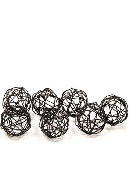 Boules de décoration en métal pour décoration de table noires