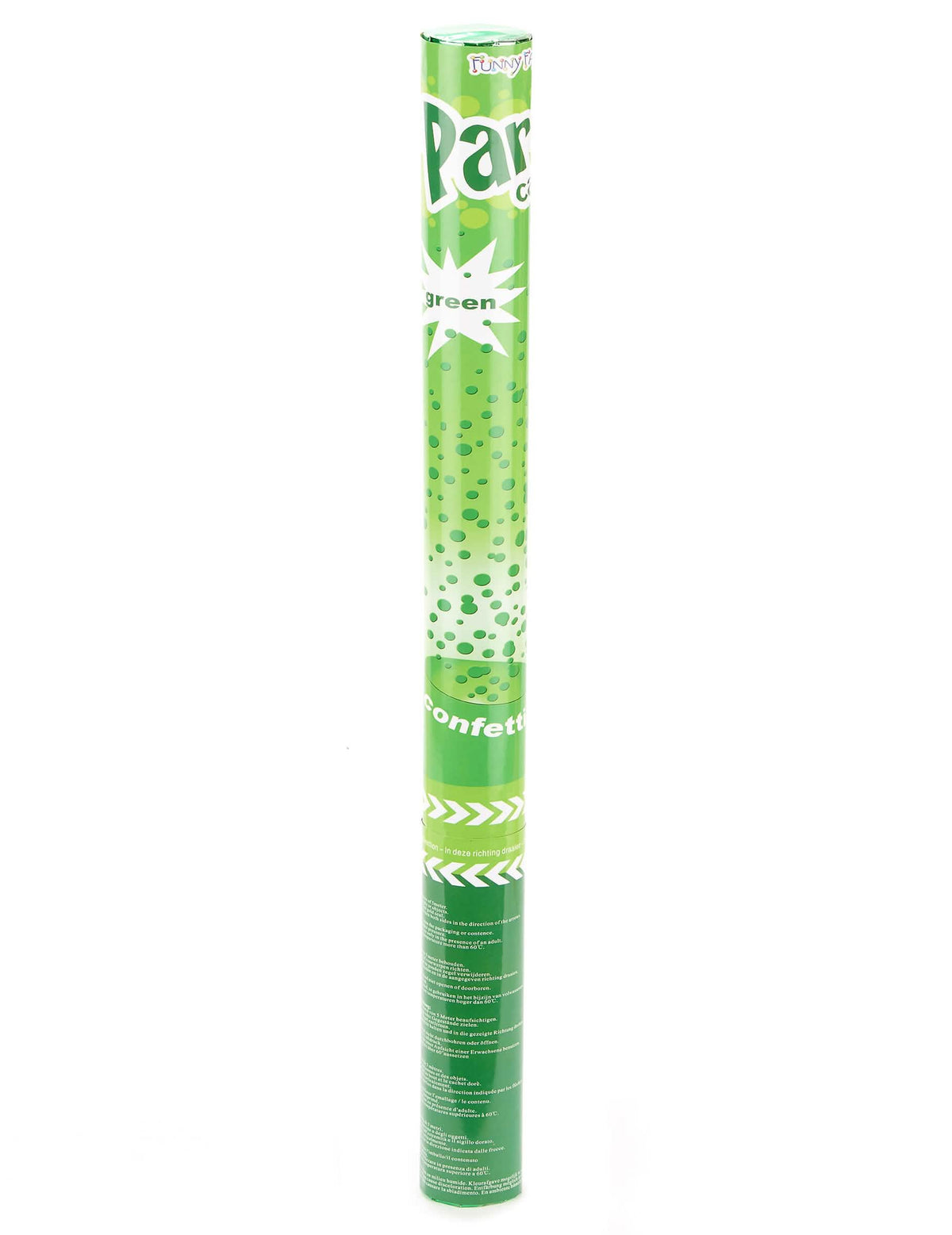 Overzicht van de confettikanon voor feest groen