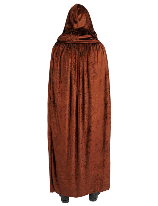 Cape très longue velours marron luxe 202 cm