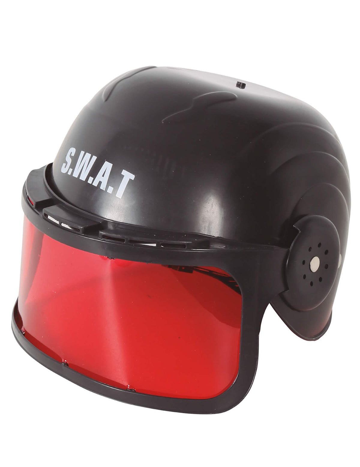 Casque avec visière SWAT pour enfant noir avec visière rouge