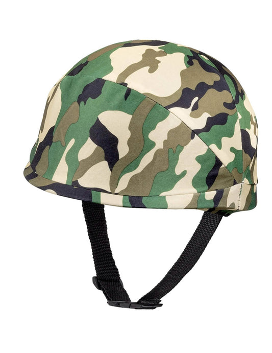 Vue de profil du casque militaire imprimé camouflage