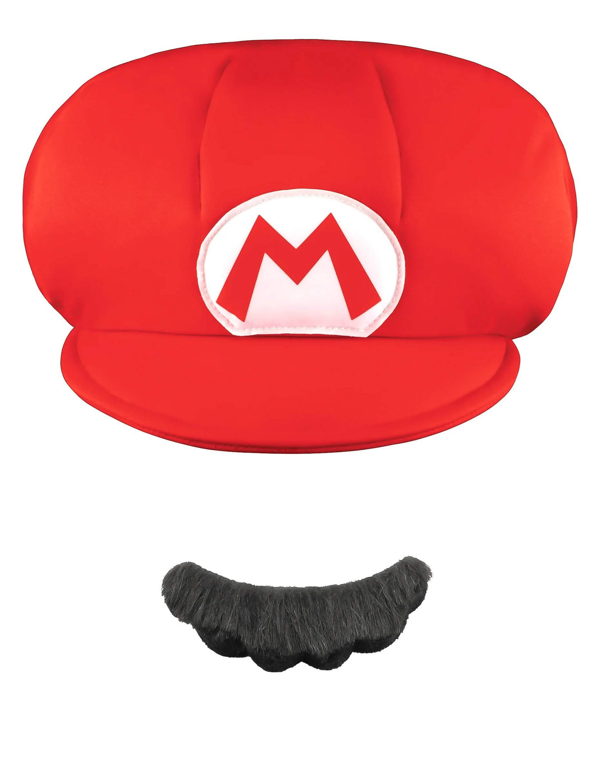 Vooraanzicht van de Mario pet en snor voor kinderen