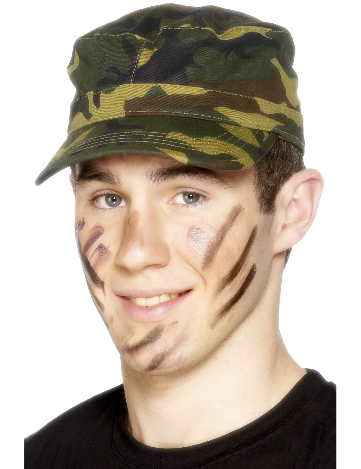 Casquette militaire pour adulte camouflage vert et marron