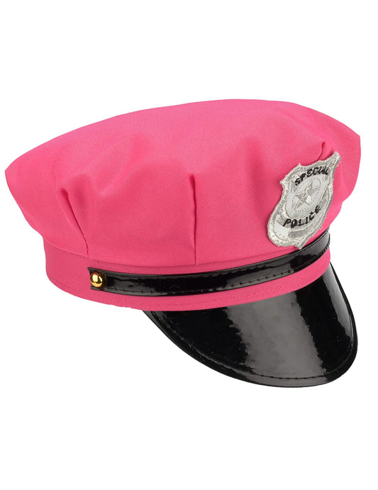 Vue de profil de la casquette de policière
