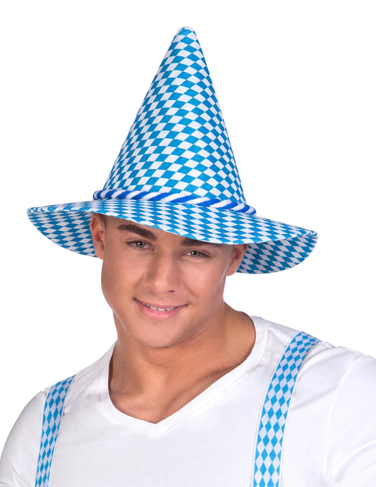 Blauw met wit Beierse hoed voor volwassenen