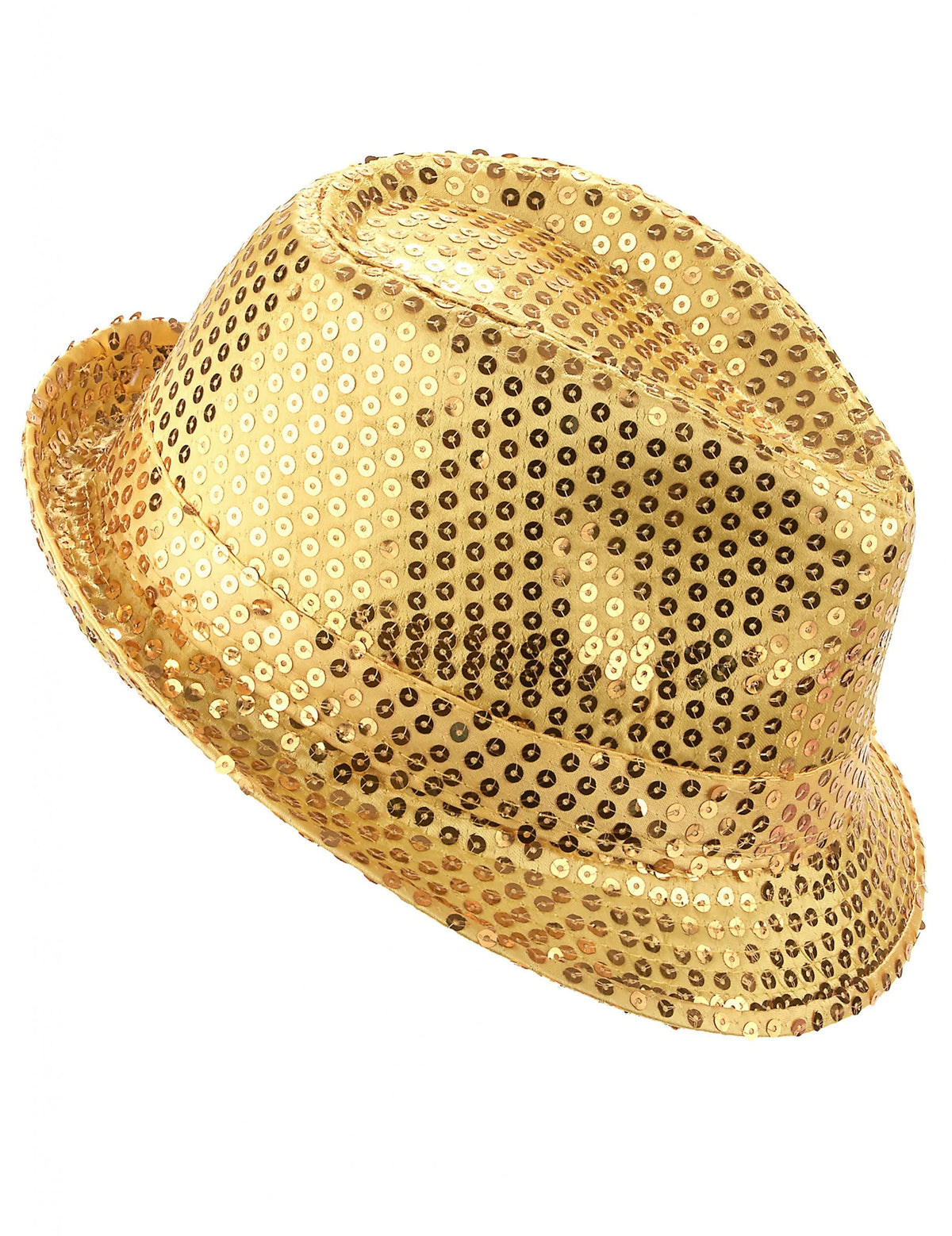 Chapeau borsalino à sequins doré adulte