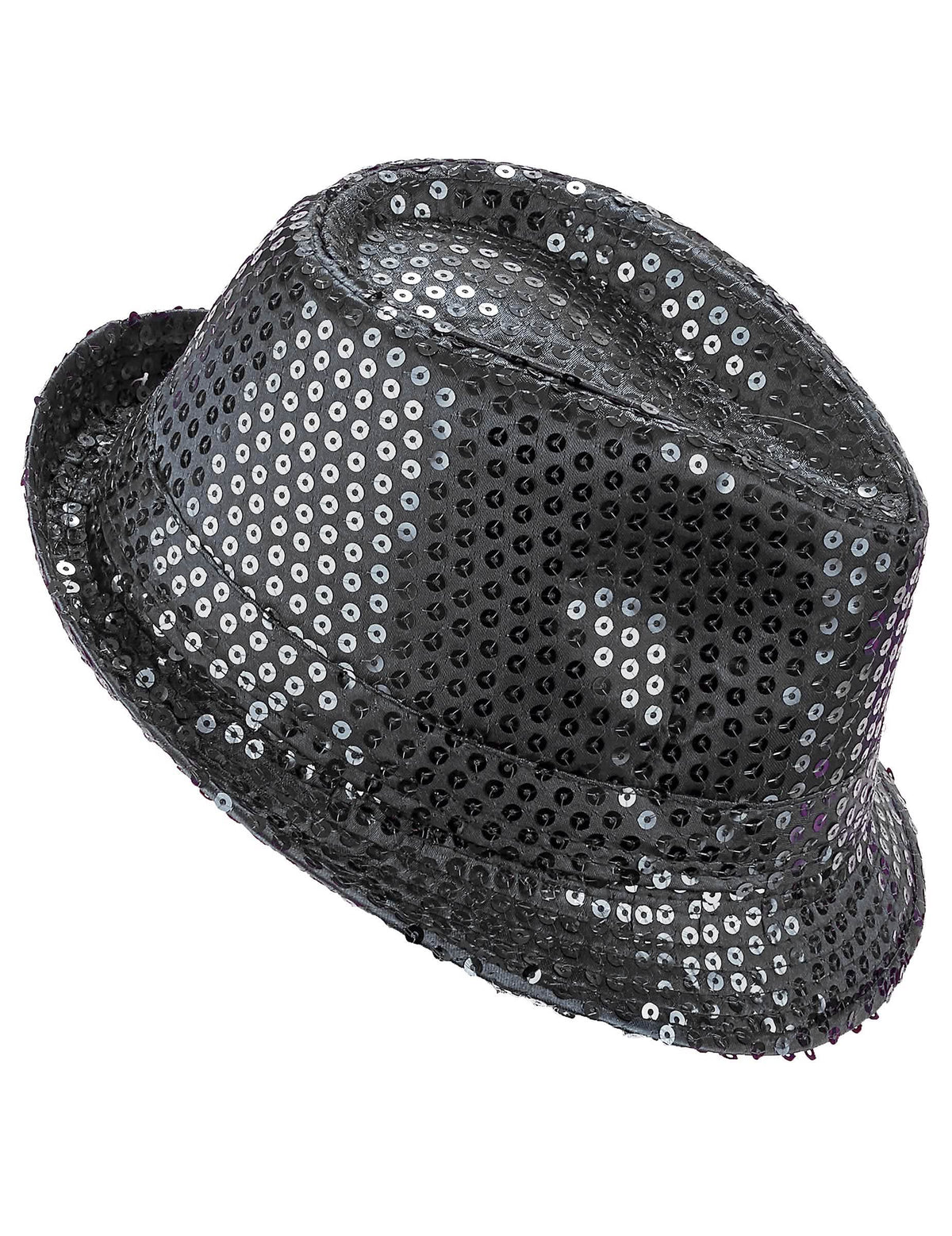 Zwarte glitter hoed voor volwassen