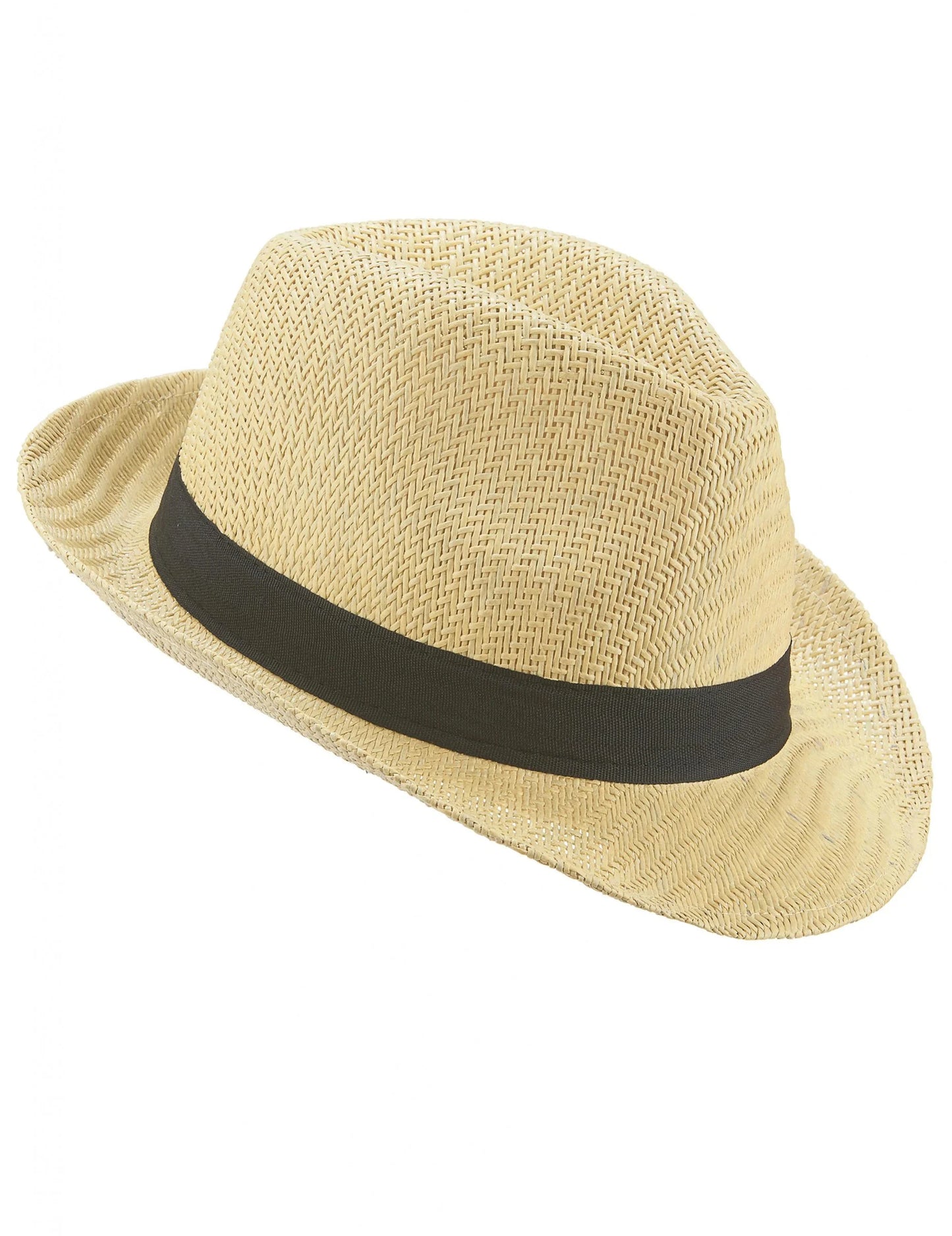 Chapeau borsalino écru bande noire adulte