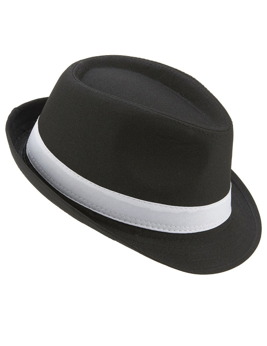 Chapeau borsalino noir luxebande blanche adulte