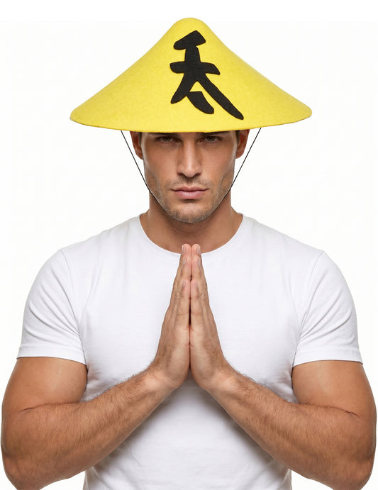 Chapeau chinois jaune adulte
