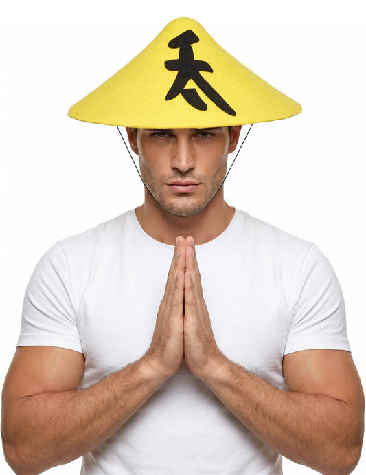 Gele Chinese hoed voor volwassenen