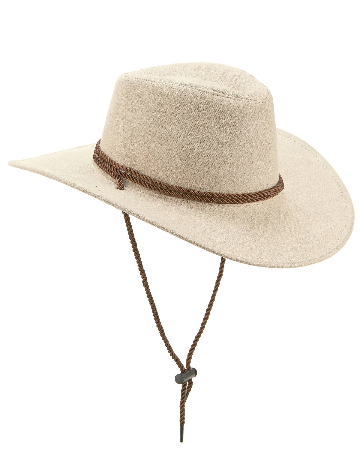 Beige suède cowboyhoed voor volwassenen