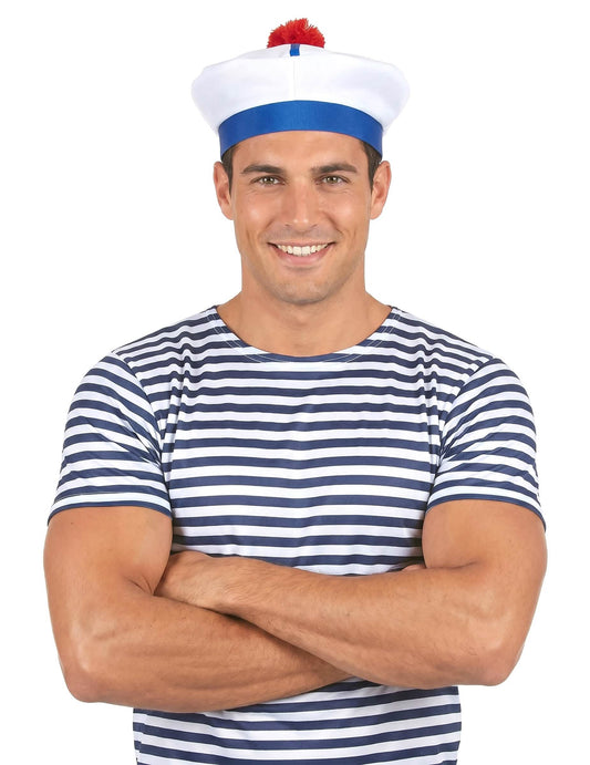 Chapeau de marin à pompon adulte