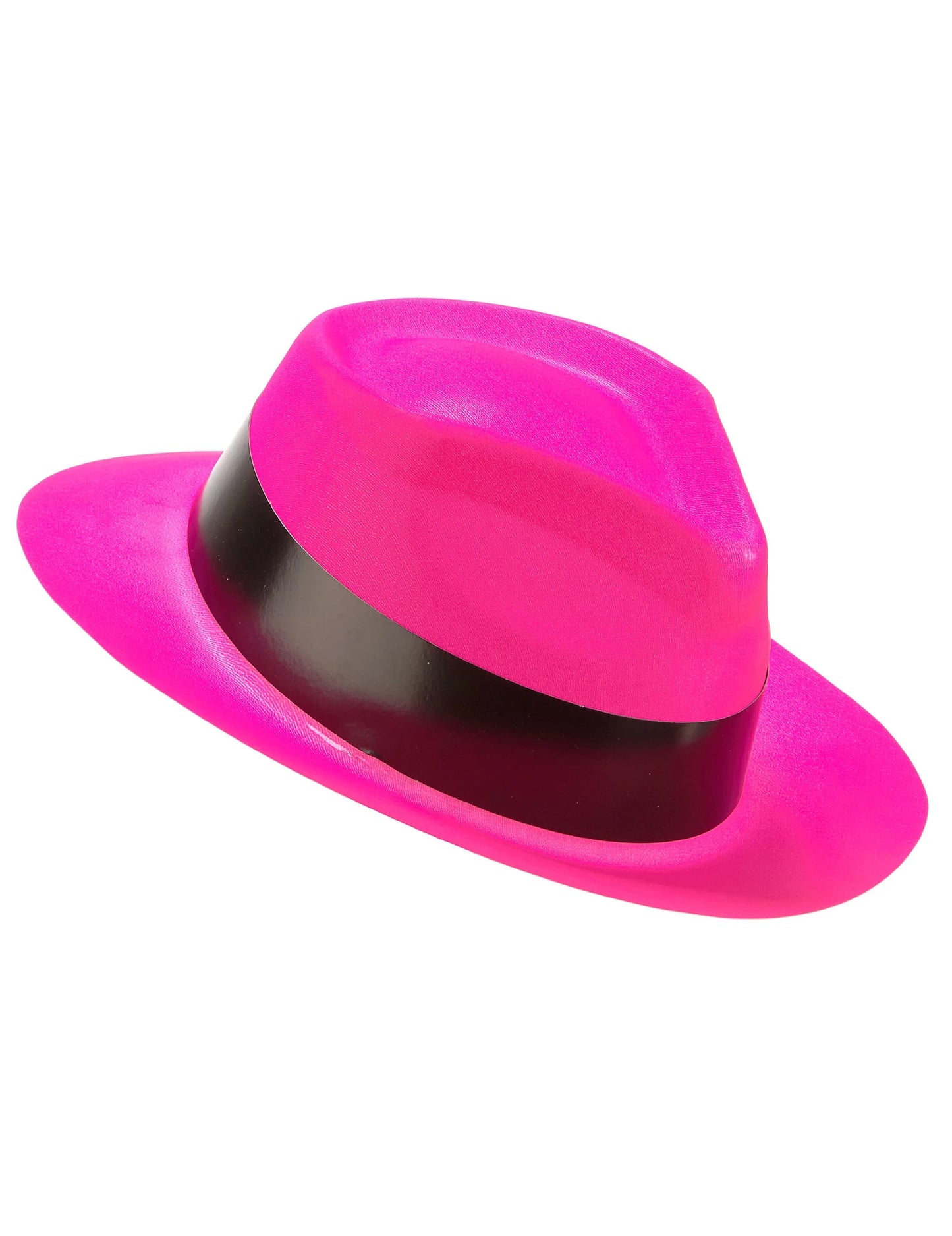 Chapeau gangster rose fluo adulte