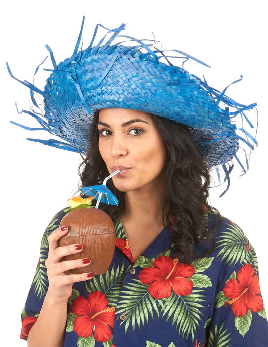 Blauwe Hawaii hoed voor volwassenen
