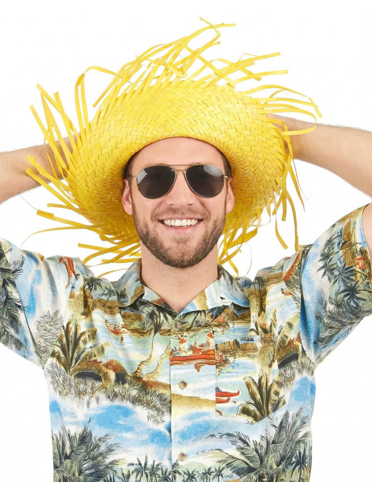 Gele Hawaii hoed voor volwassenen