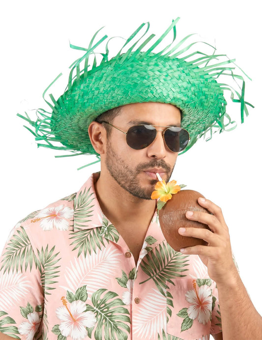 Groene Hawaii hoed voor volwassenen