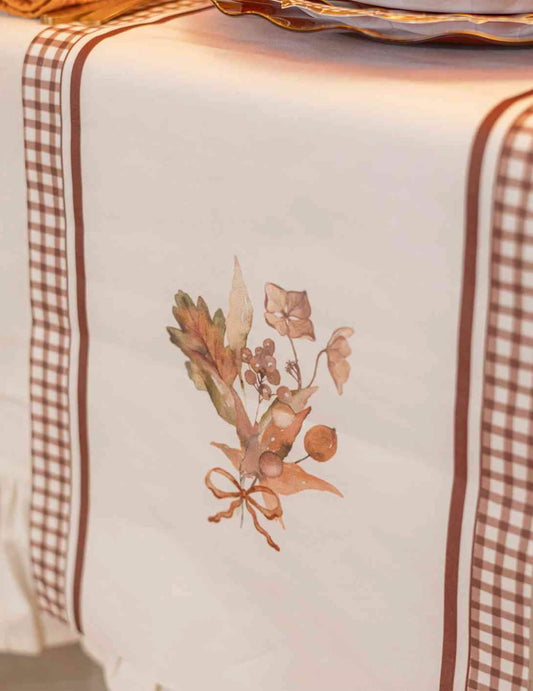 Chemin de table en tissu Cottage living 28 cm x 3 m
