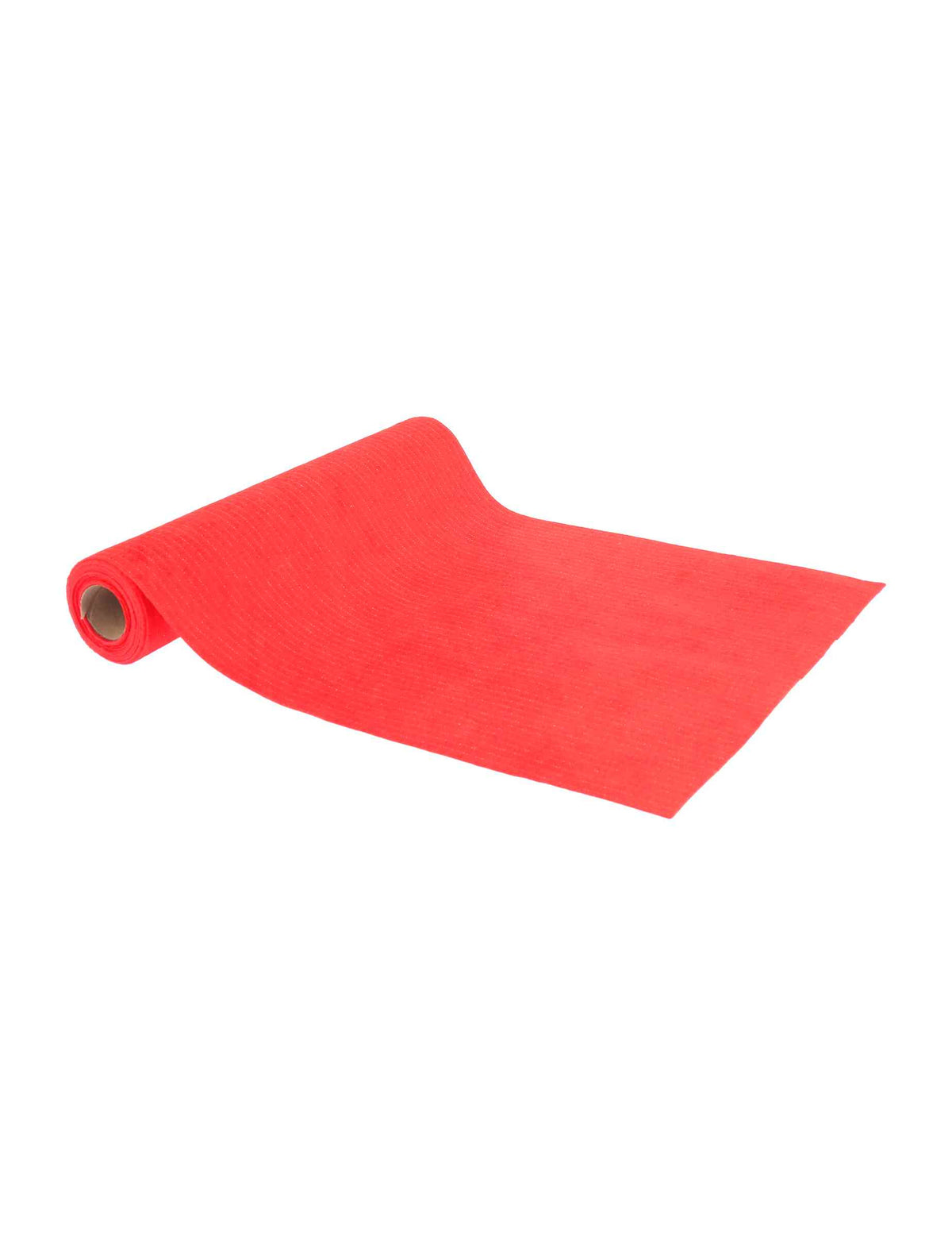 Tafelloper met glanzende strepen rood fluweel en goud 28 cm x 3 m