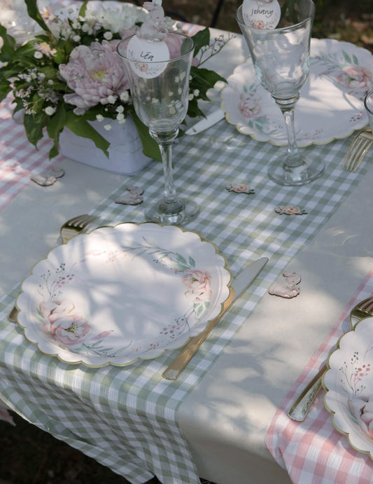 Chemin de table vichy menthe 26 cm x 3 m