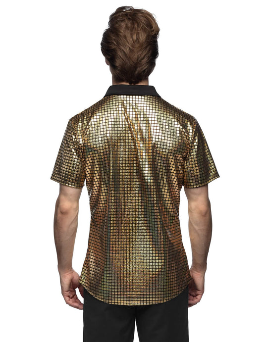 Vue de dos de la chemise boule à facettes disco