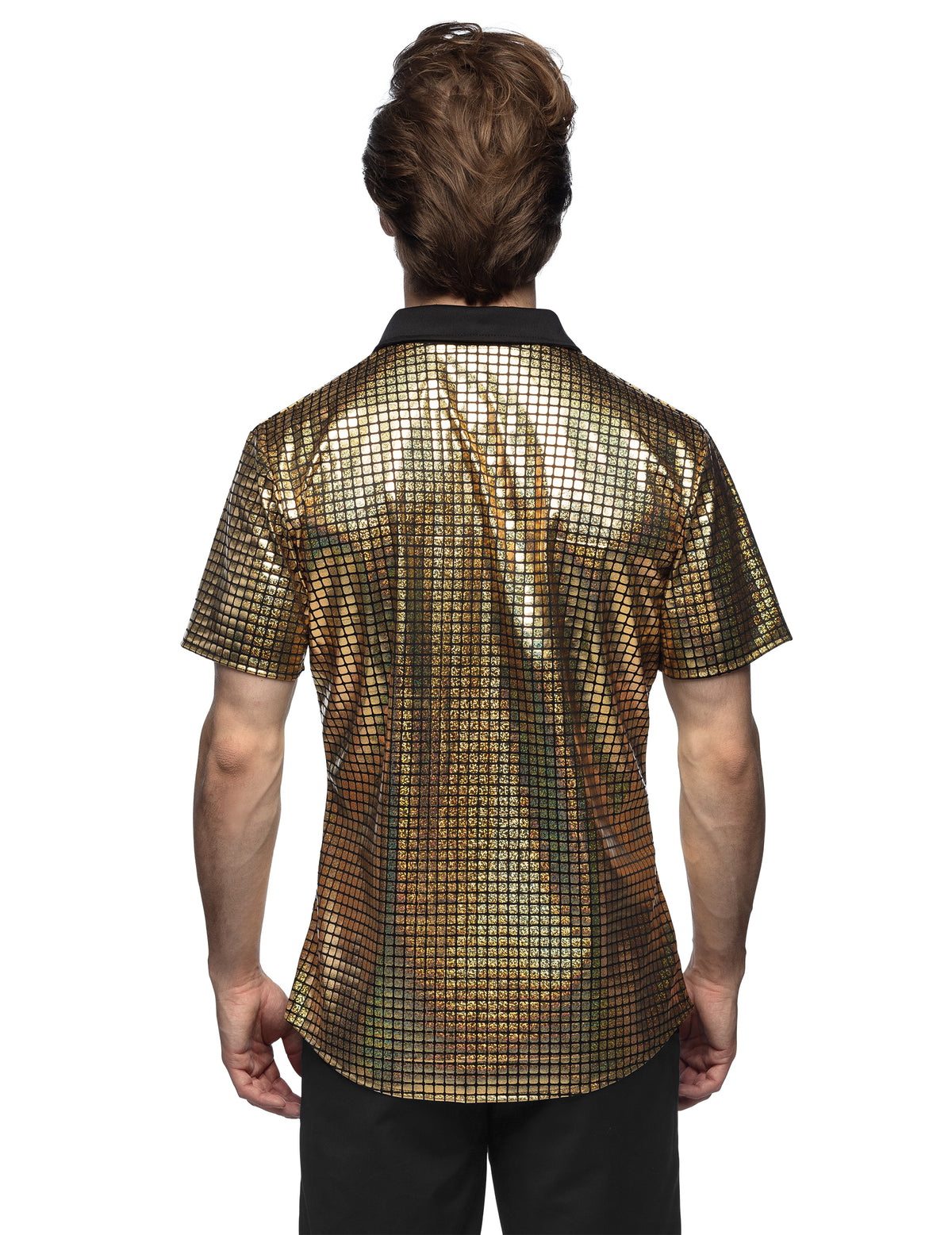 Vue de dos de la chemise boule à facettes disco