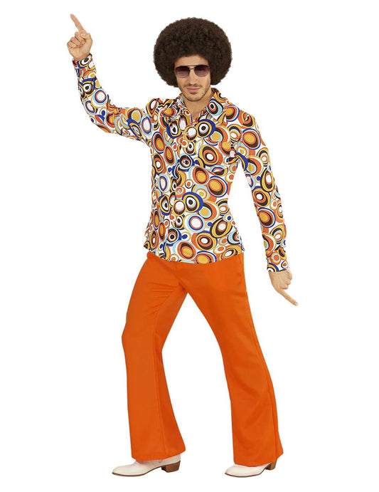 Chemise groovy bubbles années 70 homme