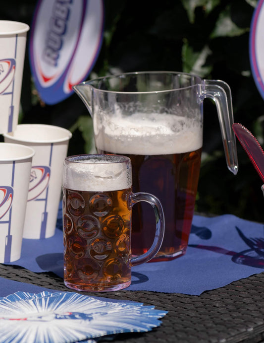 Chope à bière plastique transparente 1 L