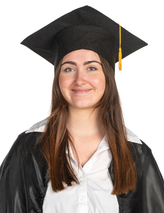 Coiffe d'étudiant diplômé noire adulte