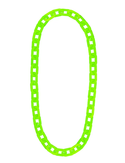 Collier chaine large vert fluo