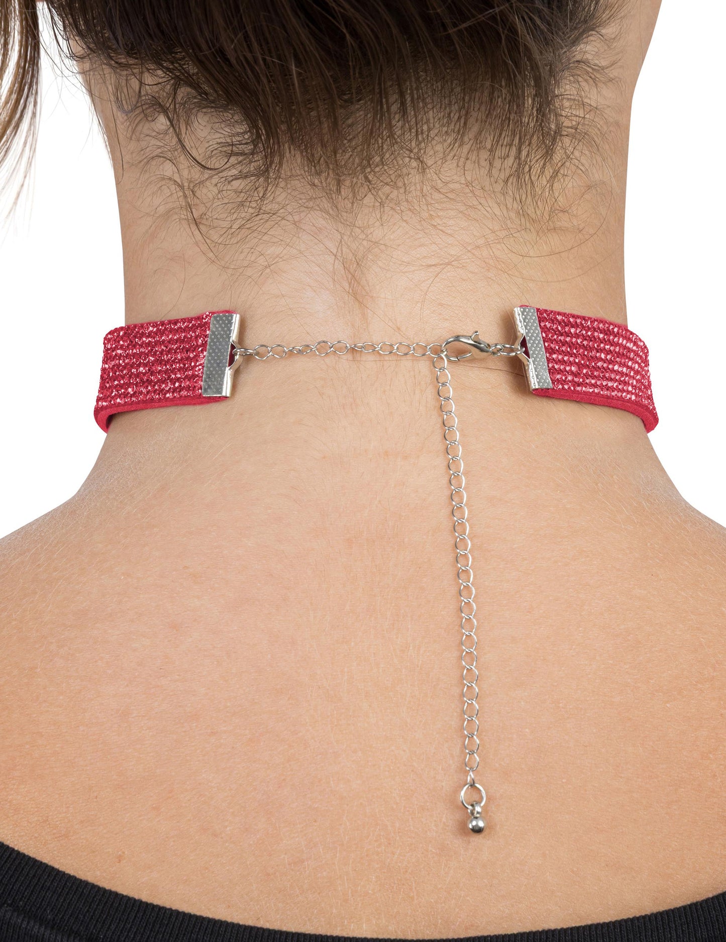 Choker met rode strass volwassenen