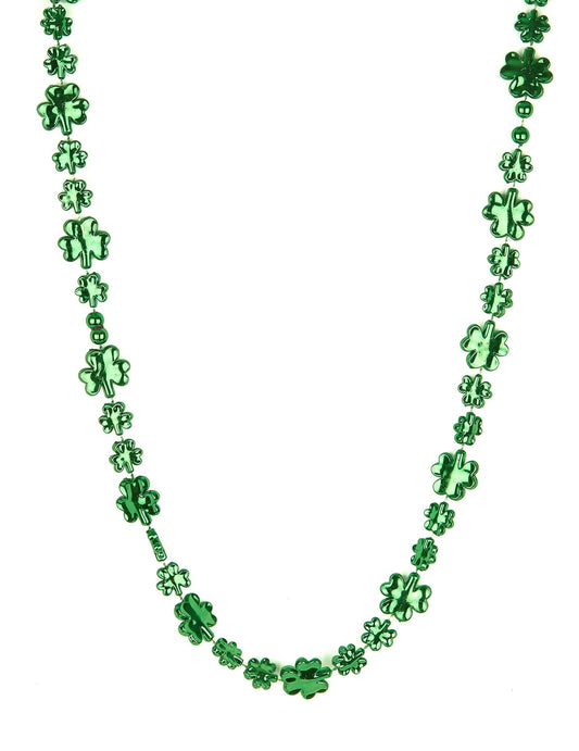 Collier vert trèfle brillant Saint Patrick adulte