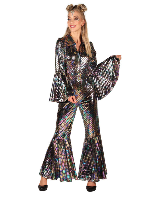Zilveren schitterende ster jumpsuit voor dames