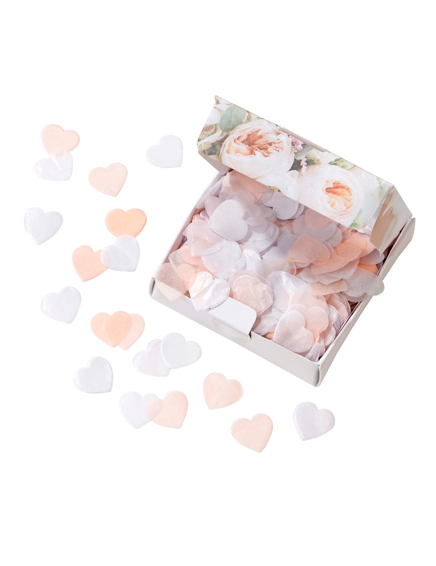 Confettis cœurs roses pastel et blancs 20 g biodégradables