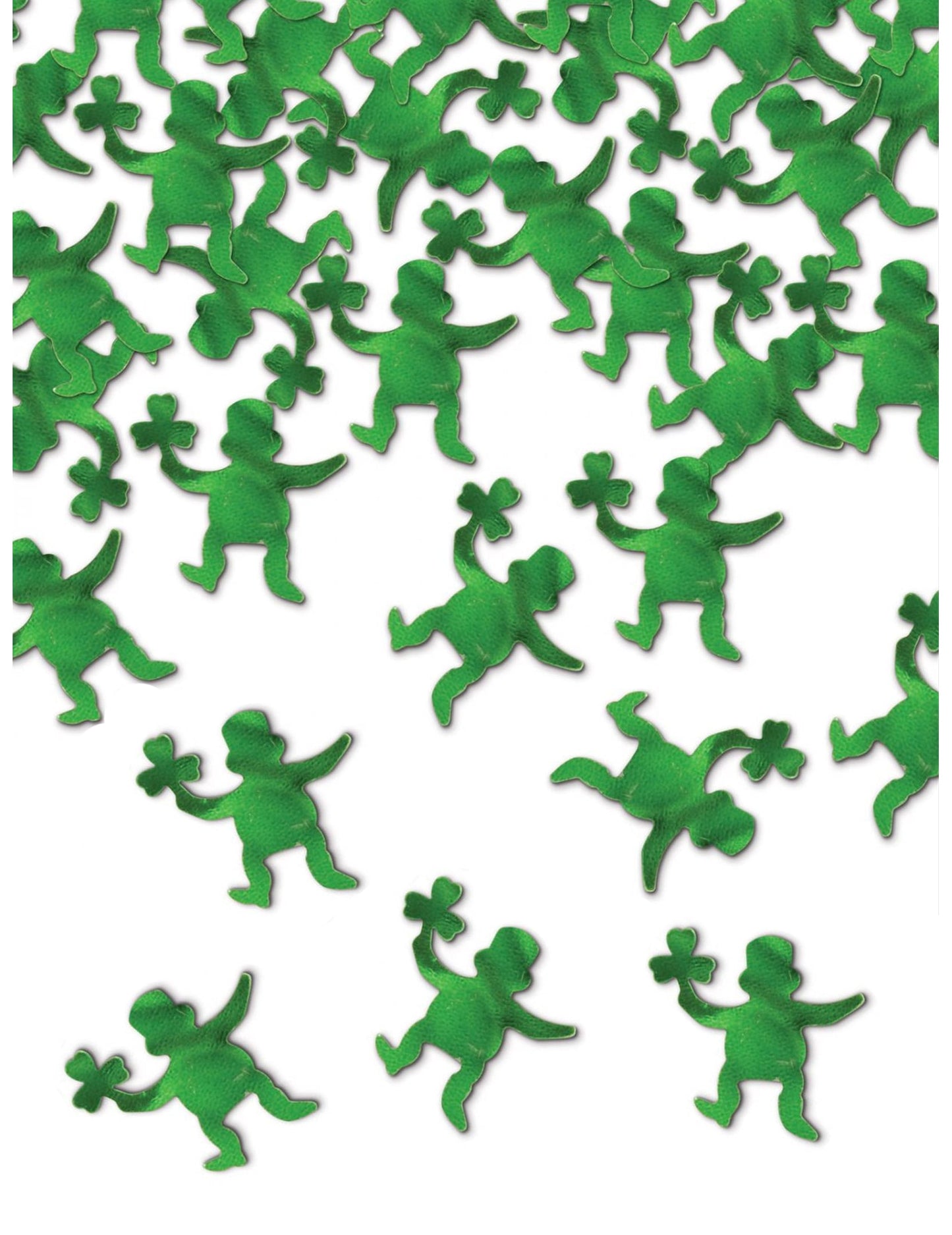 Confettis de table leprechaun pour fête vert métallisé