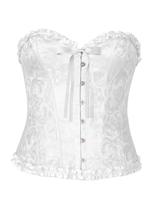 Corset blanc à laçage baroque femme