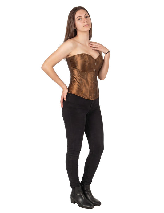 Corset marron à laçage femme