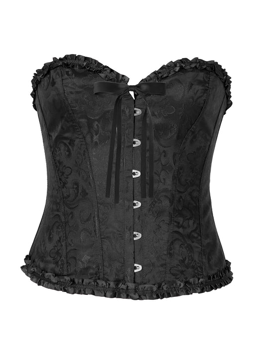 Corset noir à laçage baroque femme