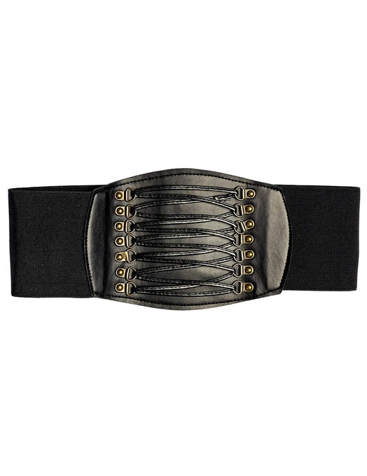 Vue de face du corset noir