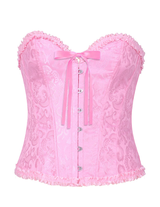 Roze dames corset met barokvetersluiting