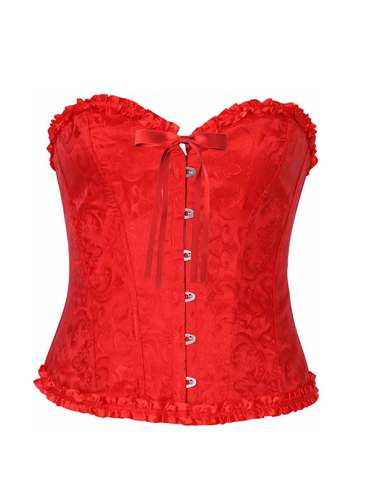 Corset rouge à dentelle femme