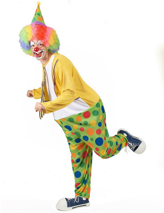 Vue de profil du déguisement clown festif pour homme