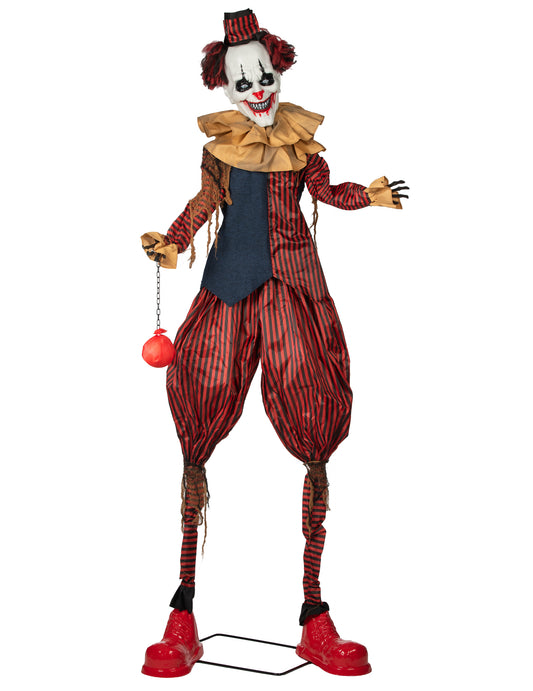 Geanimeerde clown op stelten decoratie 240 cm