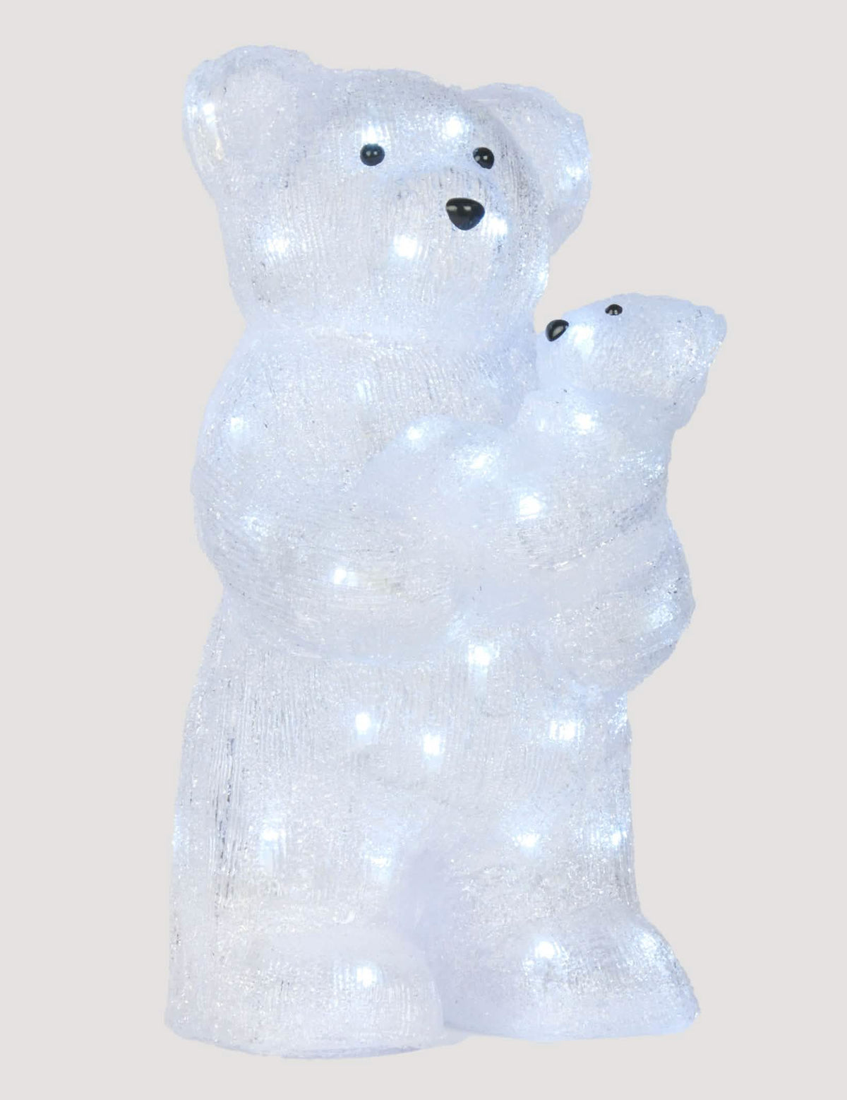 Décoration lumineuse ours polaire avec bébé blanc avec 56 LED