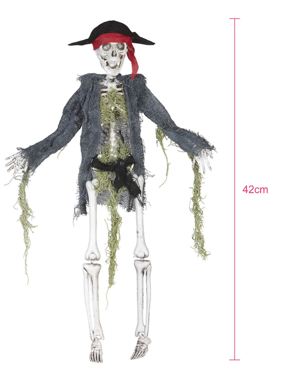 Dimensions et hauteur de la décoration zombie pirate pour Halloween