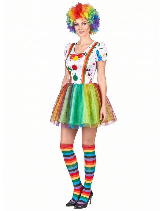 Déguisement clown peinture multicolore femme
