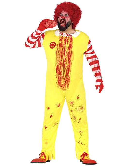 Vue de face du déguisement de clown zombie pour adulte