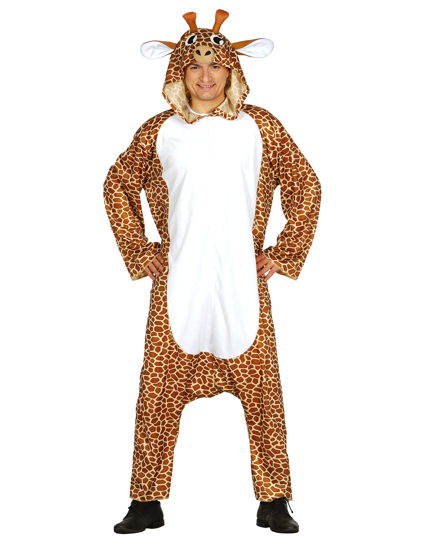 Vue de face du déguisement combinaison girafe
