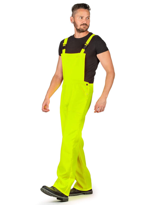 Déguisement combinaison salopette jaune fluo adulte