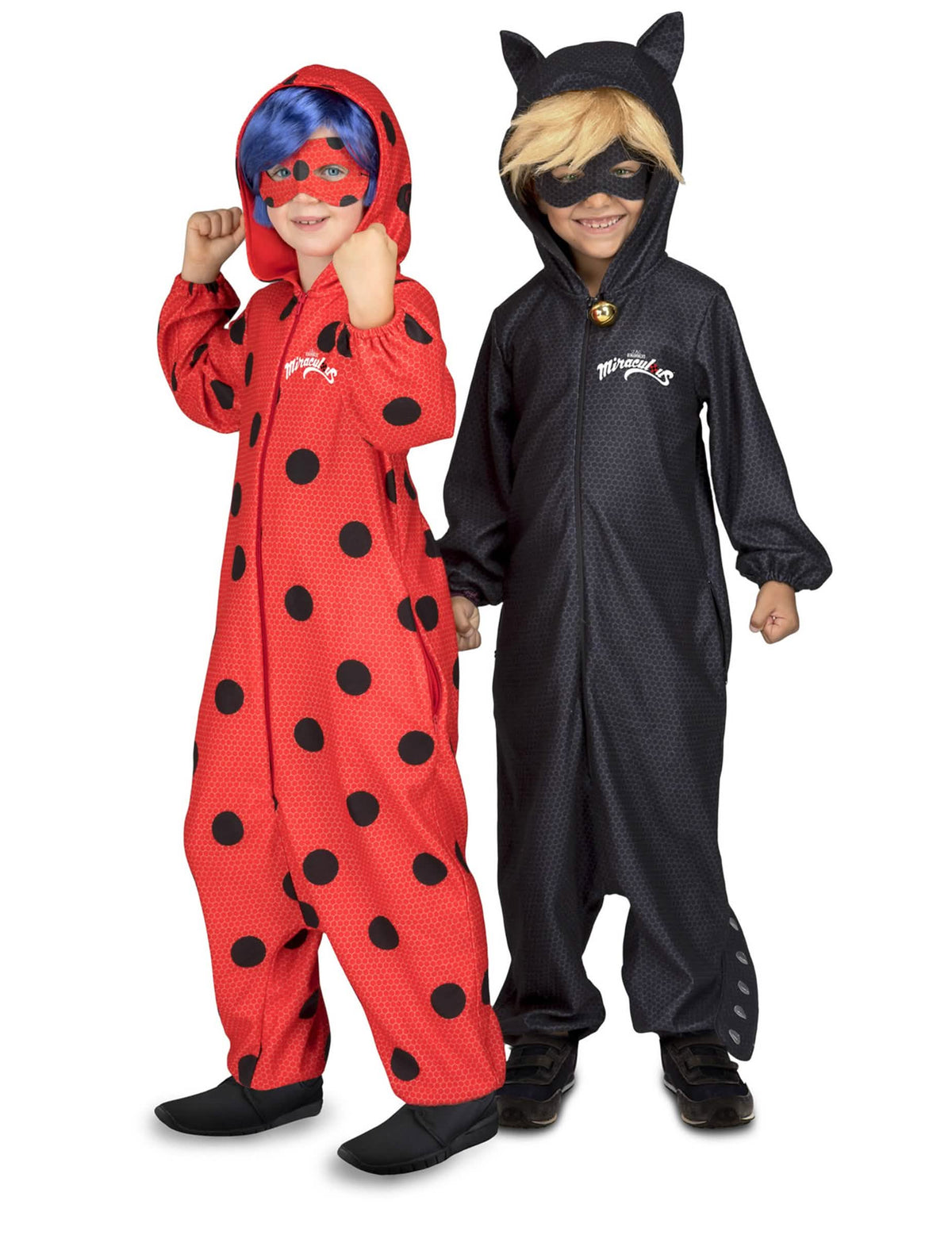 Duo Ladybug en katten zwart van de Ladybug verkleedcombinatie voor kinderen